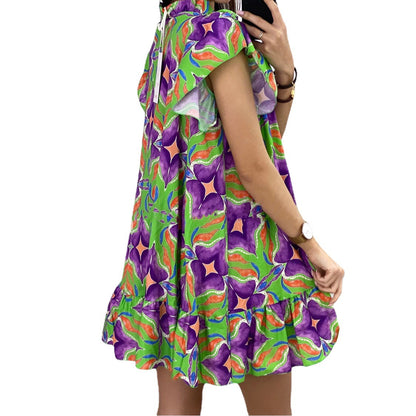 Robe maxi évasée à manches flottantes Chic und Stil