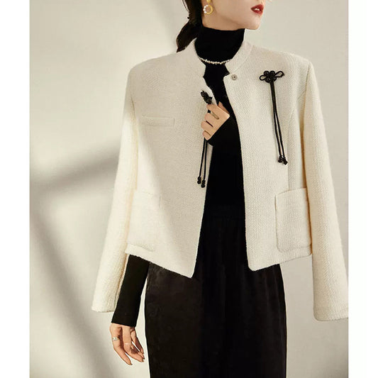 Veste pour femme à col mandarin texturé Chic und Stil
