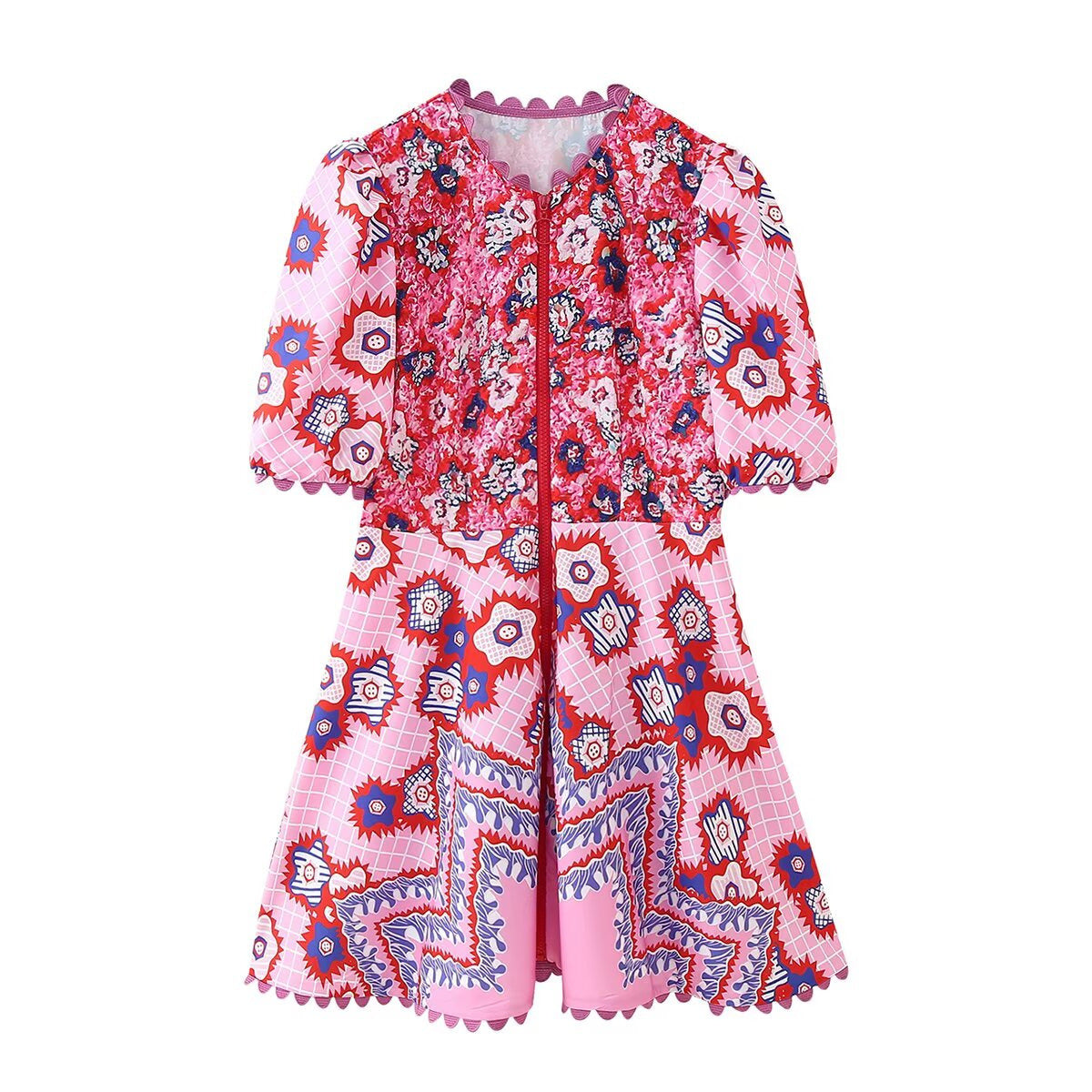 Robe maxi femme avec un design floral et des détails de volants raffinés Chic und Stil