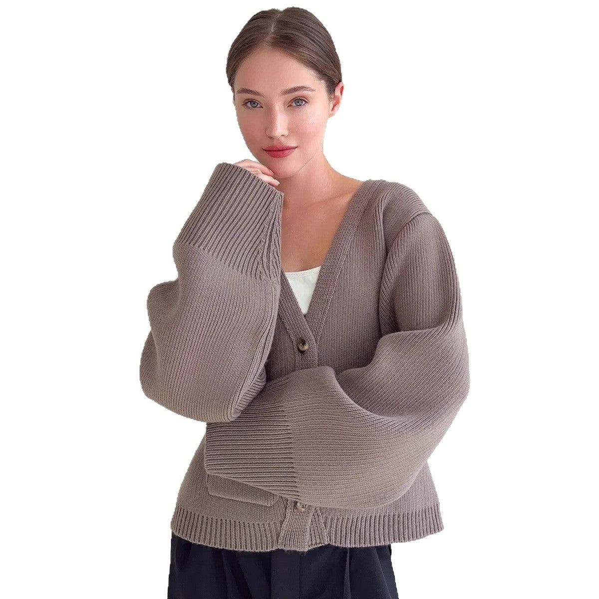 Dames cardigan avec des manches larges et des poches pratiques Chic und Stil