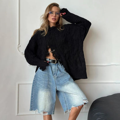 Pull en tricot surdimensionné pour femmes Chic und Stil