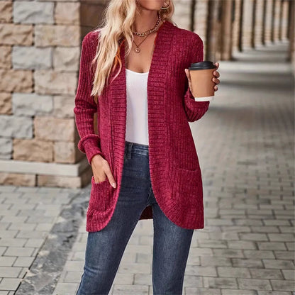 Dames cardigan décontracté avec poches et design texturé Chic und Stil