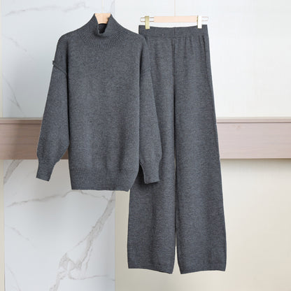 Dames Ensemble en tricot confortable avec col haut et coupe large Chic und Stil