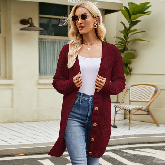 Dames cardigan en grosse maille tendance avec col châle et détails de boutons Chic und Stil