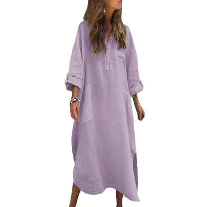 Robe chemise décontractée pour femmes avec fermeture à boutons et poches pratiques Chic und Stil