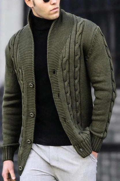 Cardigan pour homme avec motif en cable et col châle Chic und Stil