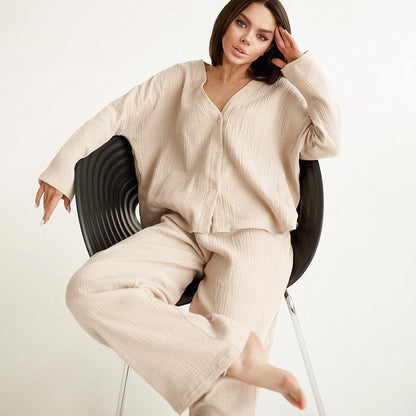 Dames Ensemble de détente confortable avec coupe décontractée et détails en boutons Chic und Stil