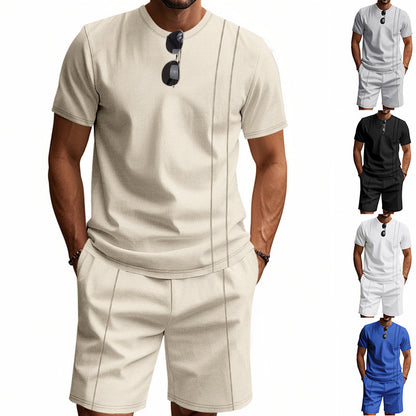 Ensemble pour hommes à manches courtes et shorts en matériau respirant Chic und Stil