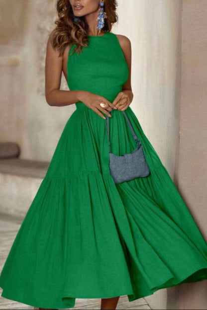 Dames Robe élégante à manches longues avec jupe longue et plis raffinés Chic und Stil