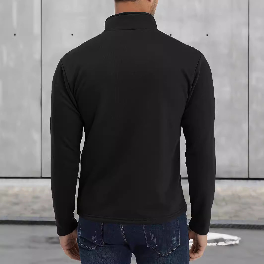 Casual pullover for men with high collar and functional zipper Chic and Style