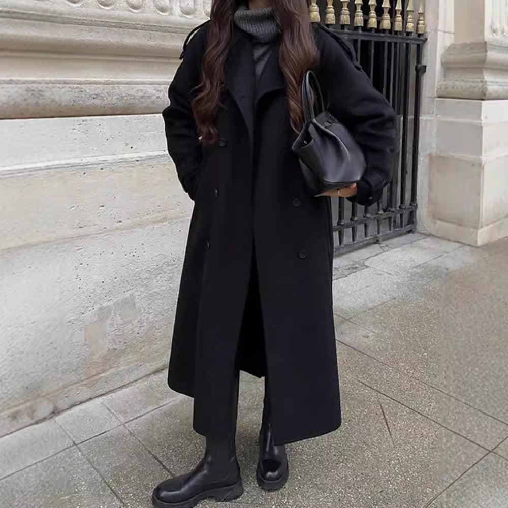 Oversized trench coat for women in soft wool blend Chic and Style