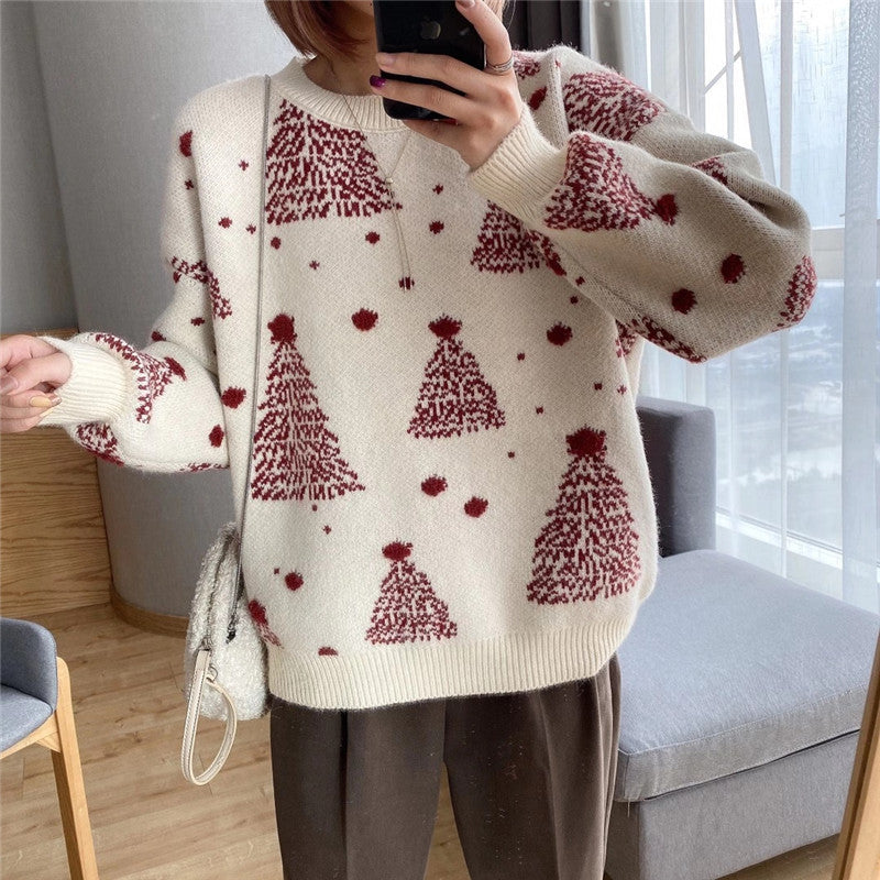 Pull confortable pour femmes avec motif de sapin de Noël Chic und Stil