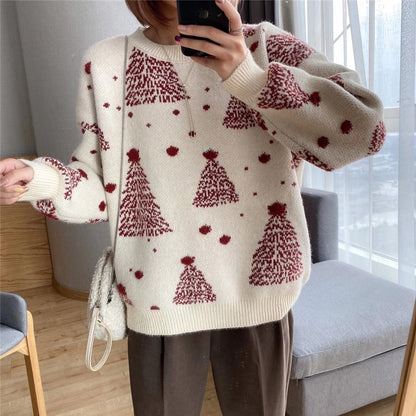 Pull confortable pour femmes avec motif de sapin de Noël Chic und Stil