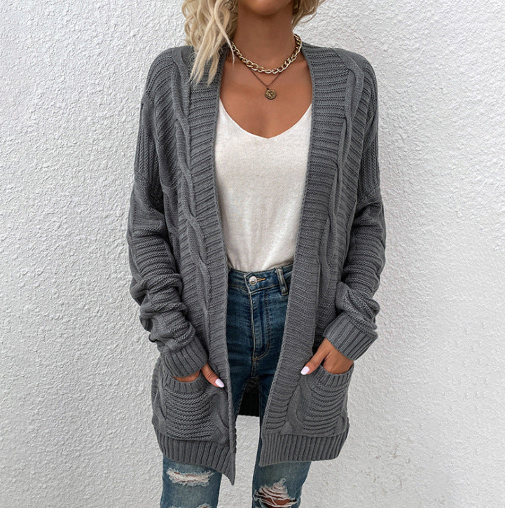 Cardigan en tricot pour femmes avec poches et surface texturée Chic und Stil