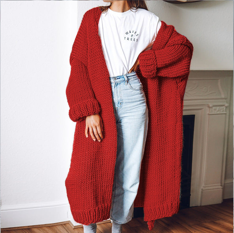Cardigan long en gros tricot pour femmes avec une coupe décontractée et des manches oversized Chic und Still