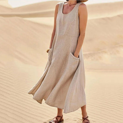 Robe d'été ample pour femmes avec poches pratiques et décolleté en V Chic und Stil