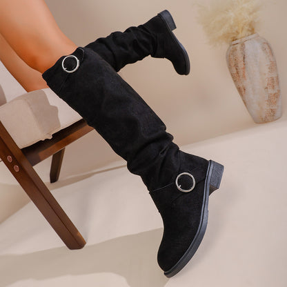 Bottes overknee élégantes pour dames en matériau souple et élastique Chic und Stil
