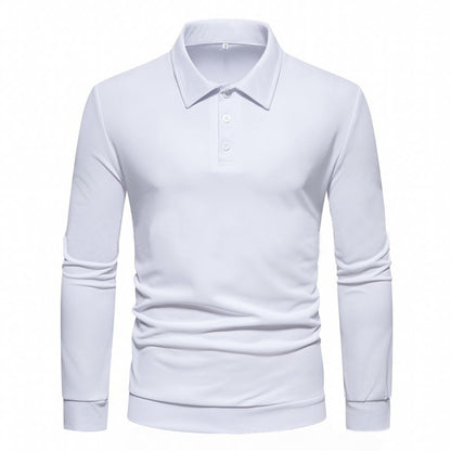 Chemise polo à manches longues pour hommes en tissu respirant avec des détails de boutons modernes Chic und Stil
