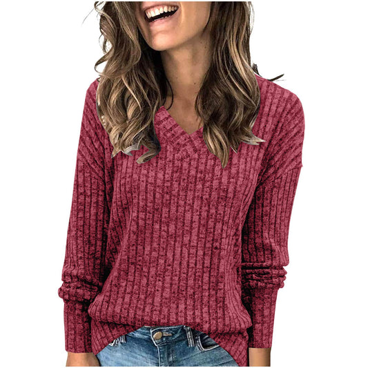 Dames V-cou tricot pull Chic und Stil