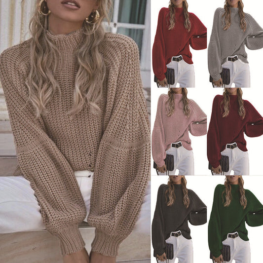 Pull en tricot pour femmes avec coupe large et manches bouffantes modernes Chic und Stil