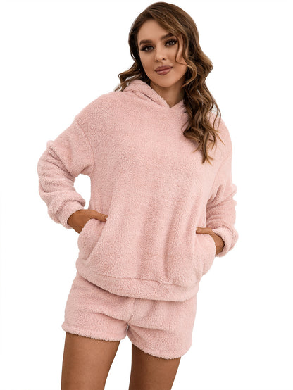 Women's Fleece Hoodie Set and Chic Shorts