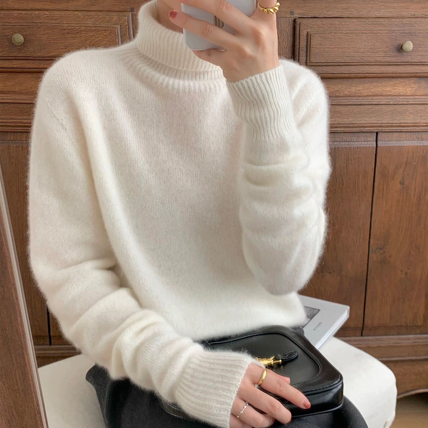 Pull femme en mélange de cachemire de haute qualité Chic und Stil