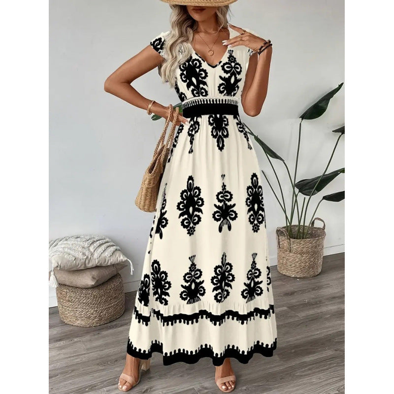 Robe maxi bohémienne femme avec silhouette en A Chic und Stil