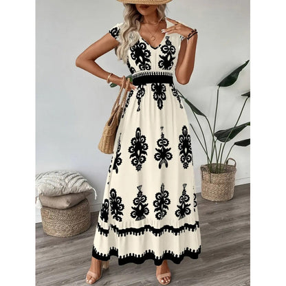 Robe maxi bohémienne femme avec silhouette en A Chic und Stil