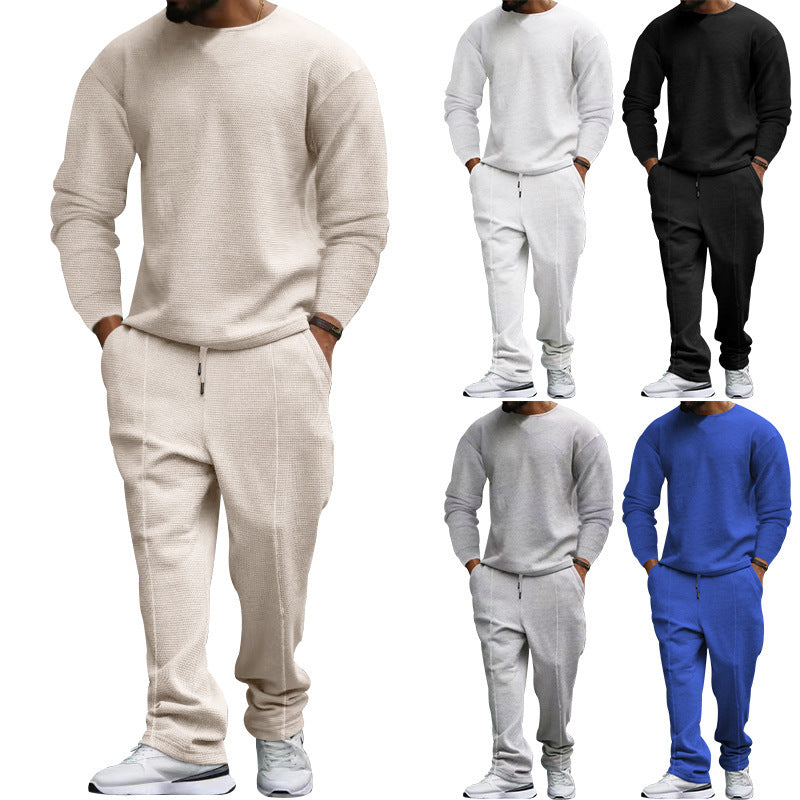 Casual set for men, textured fabric sweatshirt and jogger pants Chic und Stil