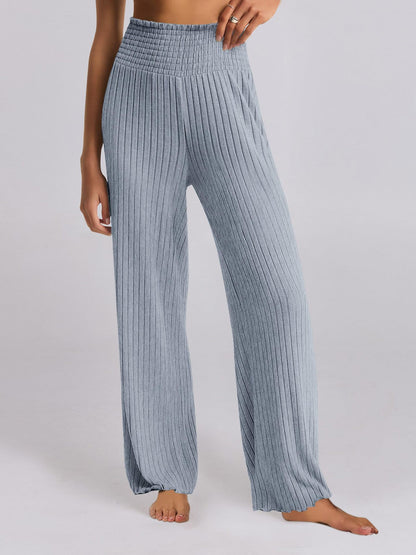 Chic and Style Wide Ribbed Palazzo Pants for Women