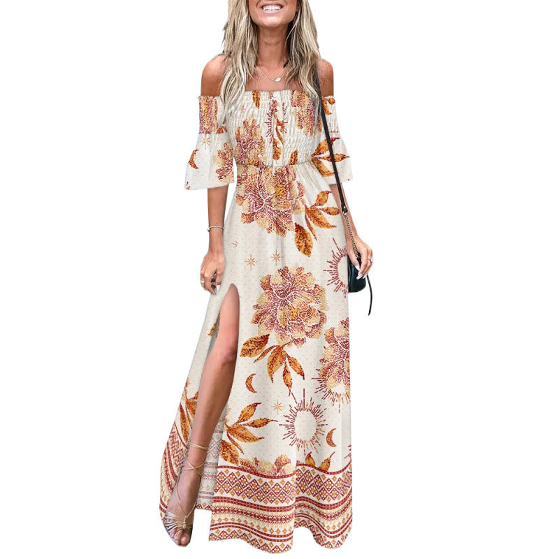 Dames Fleurs Maxi Robe Chic und Stil