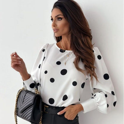 Blouse pour femmes avec manches bouffantes et pois Chic und Stil