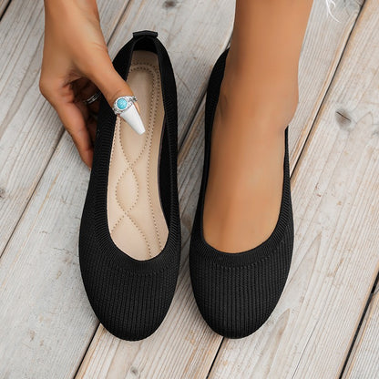 Dames Ballerines en tricot confortables avec matériau de semelle flexible Chic und Stil