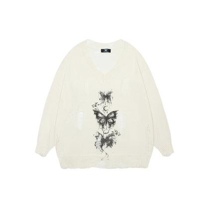 Pull oversized pour femmes avec imprimé graphique et détails décolorés Chic und Stil