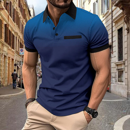 Polo-shirt pour hommes à manches courtes avec motif dégradé Chic und Stil