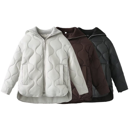 Dames doudoune d'hiver à col haut et poches pratiques Chic und Stil