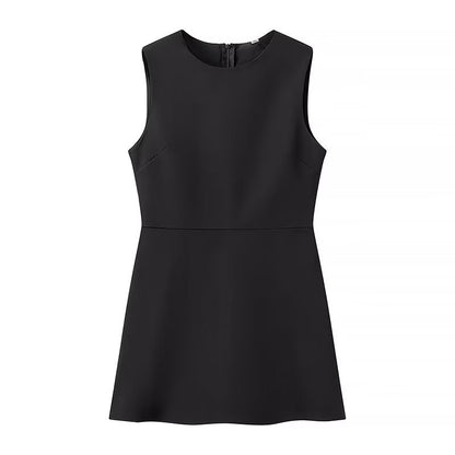 Robe sans manches élégante pour dames avec col haut et jupe évasée Chic und Stil