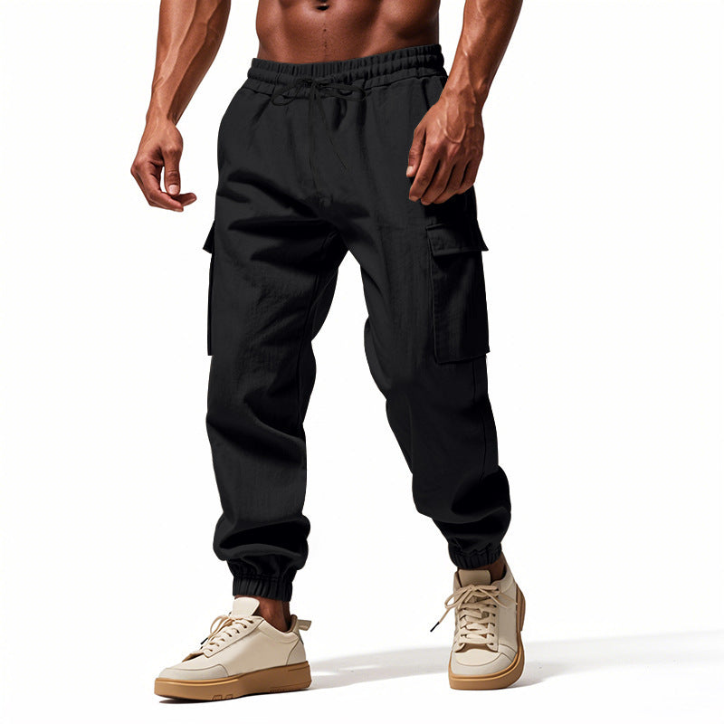 Men's Casual Cargo Pants with Elastic Waist and Practical Side Pockets Chic and Style