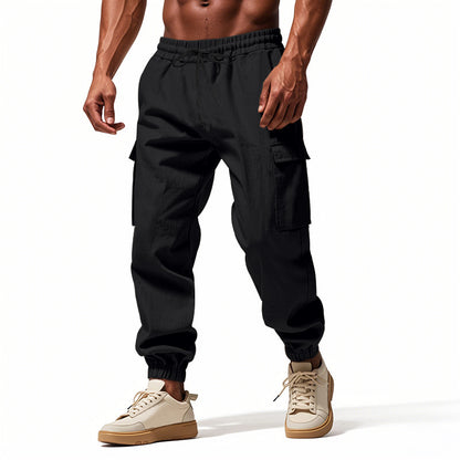 Men's Casual Cargo Pants with Elastic Waist and Practical Side Pockets Chic and Style