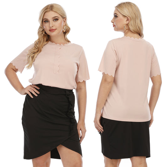 Blouse à volants élégante pour dames et ensemble de jupe asymétrique Chic und Stil