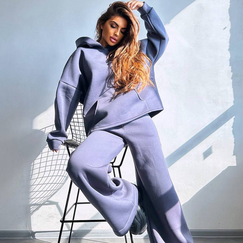 Casual hoodie set for women and palazzo pants Chic und Stil