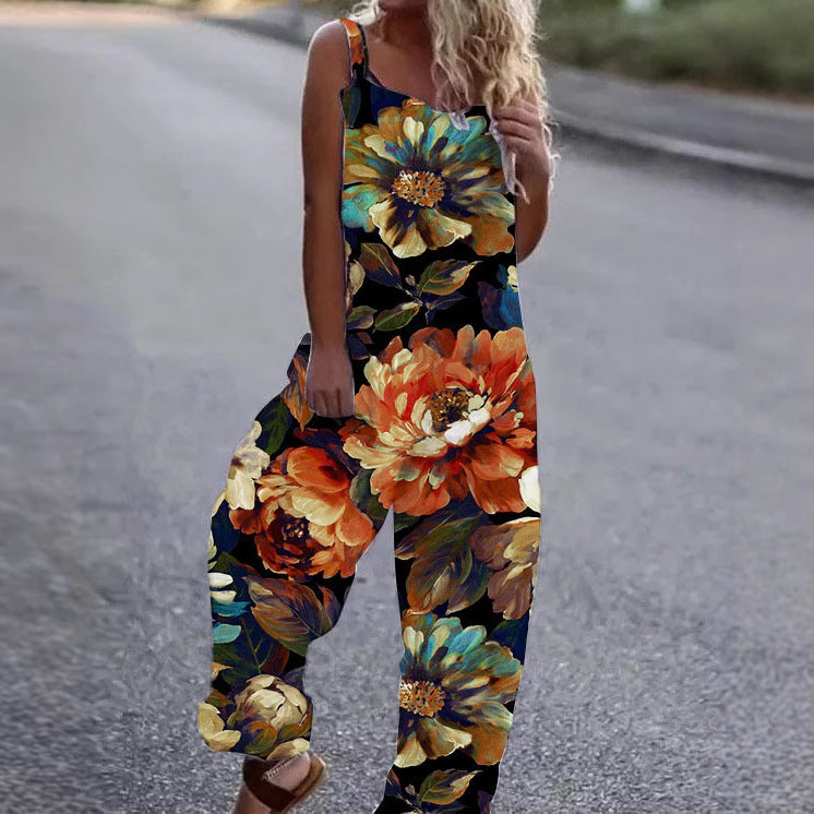 Combinaison artistique à imprimé floral pour femmes Chic und Stil