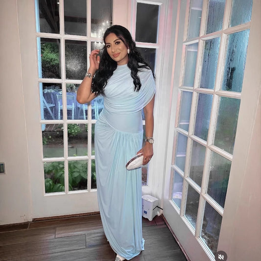Robe maxi femme avec fronces décoratives et drapé élégant Chic und Stil