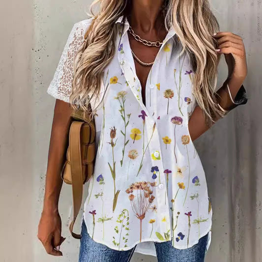 Chemisier pour femmes avec imprimé floral et manches courtes Chic und Stil 1750916551