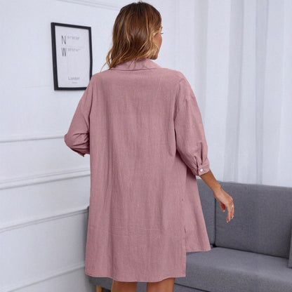 Casual set for women with cool shorts and a long blouse with pockets Chic und Stil