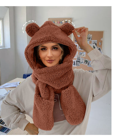 Dames Bonnet Douillet avec Écharpe Chic und Stil