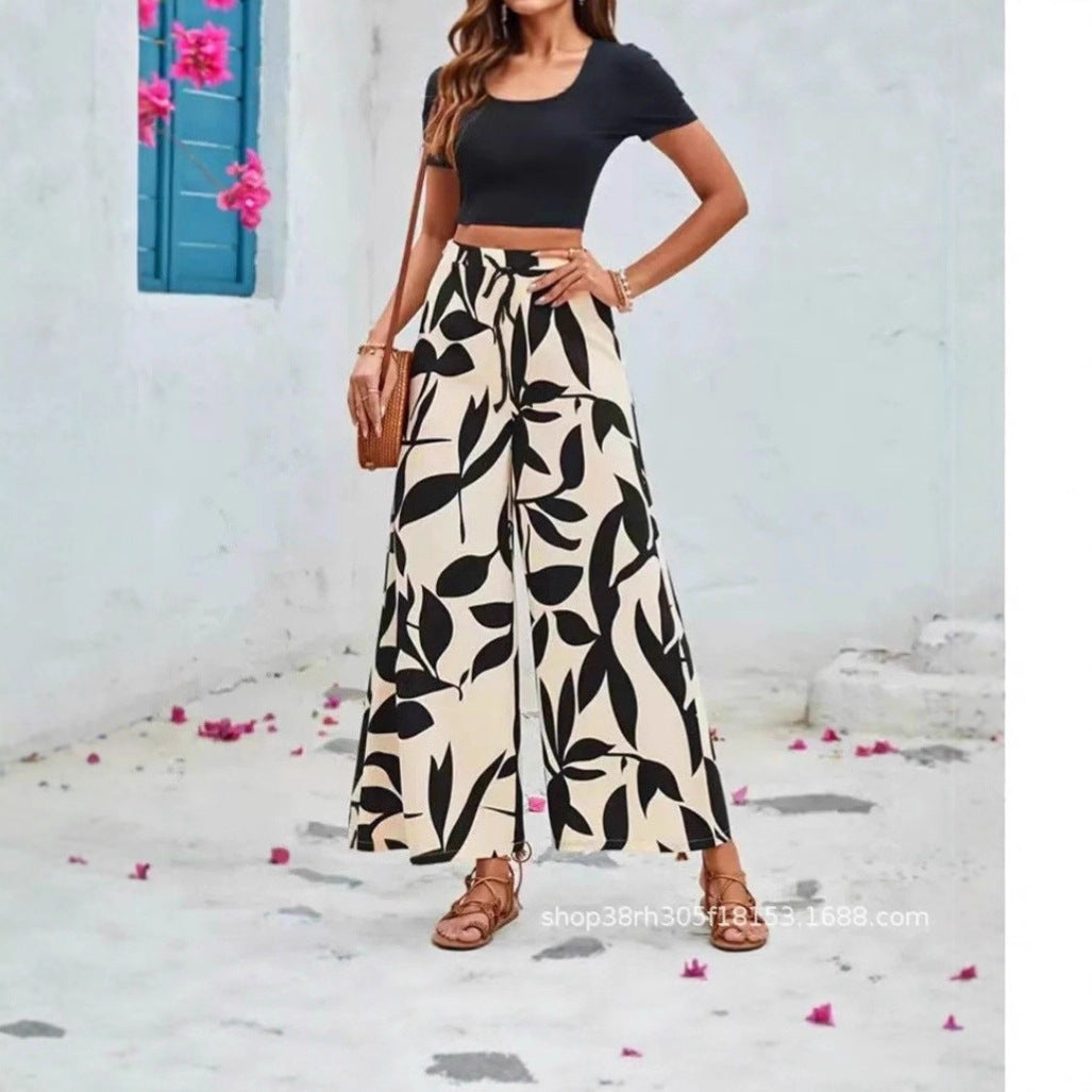 Wide palazzo pants for ladies with floral pattern Chic and Style