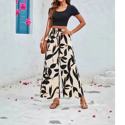 Wide palazzo pants for ladies with floral pattern Chic and Style