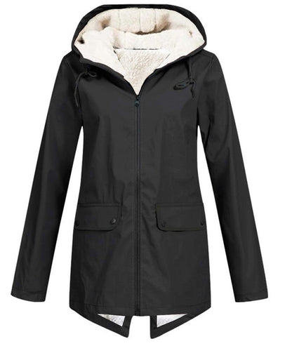 Dames imperméable doudoune avec doublure douce et capuche ajustable Chic und Stil