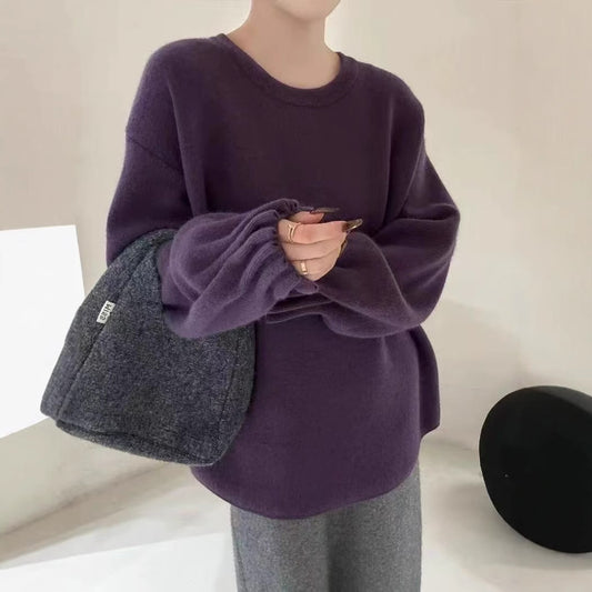 Pull décontracté pour femmes avec design de manches texturées enroulées Chic und Stil